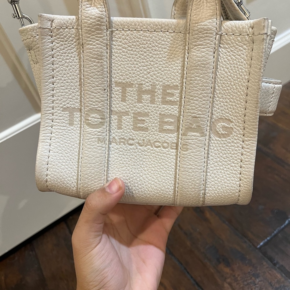 Marc Jacobs Cream Textured Tote Bag